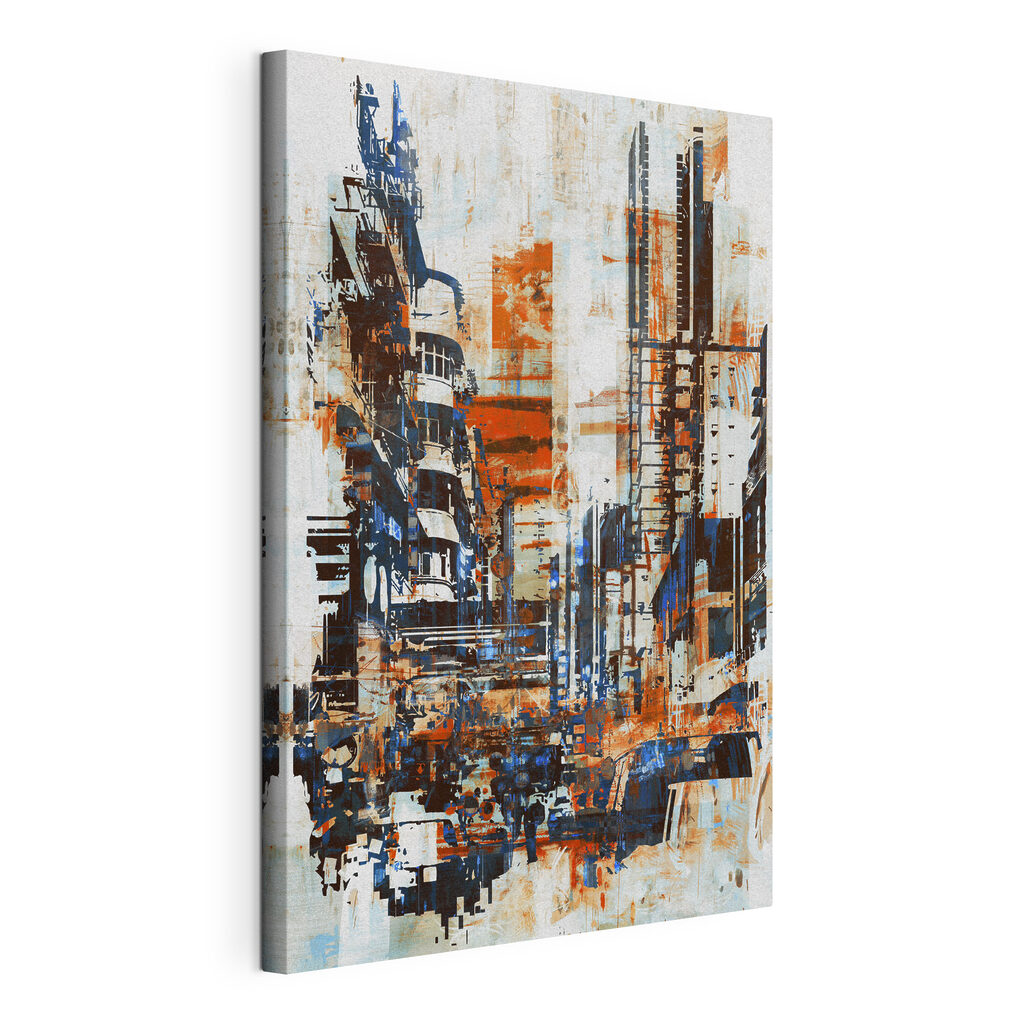 A painting of a city A painting of a city
