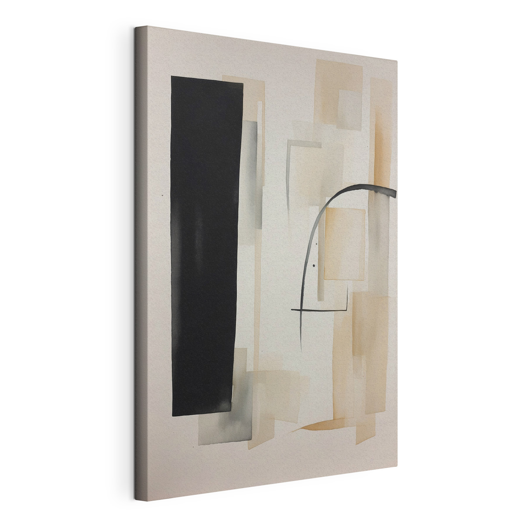 A painting of a black rectangle and rectangle A painting of a black rectangle and rectangle
