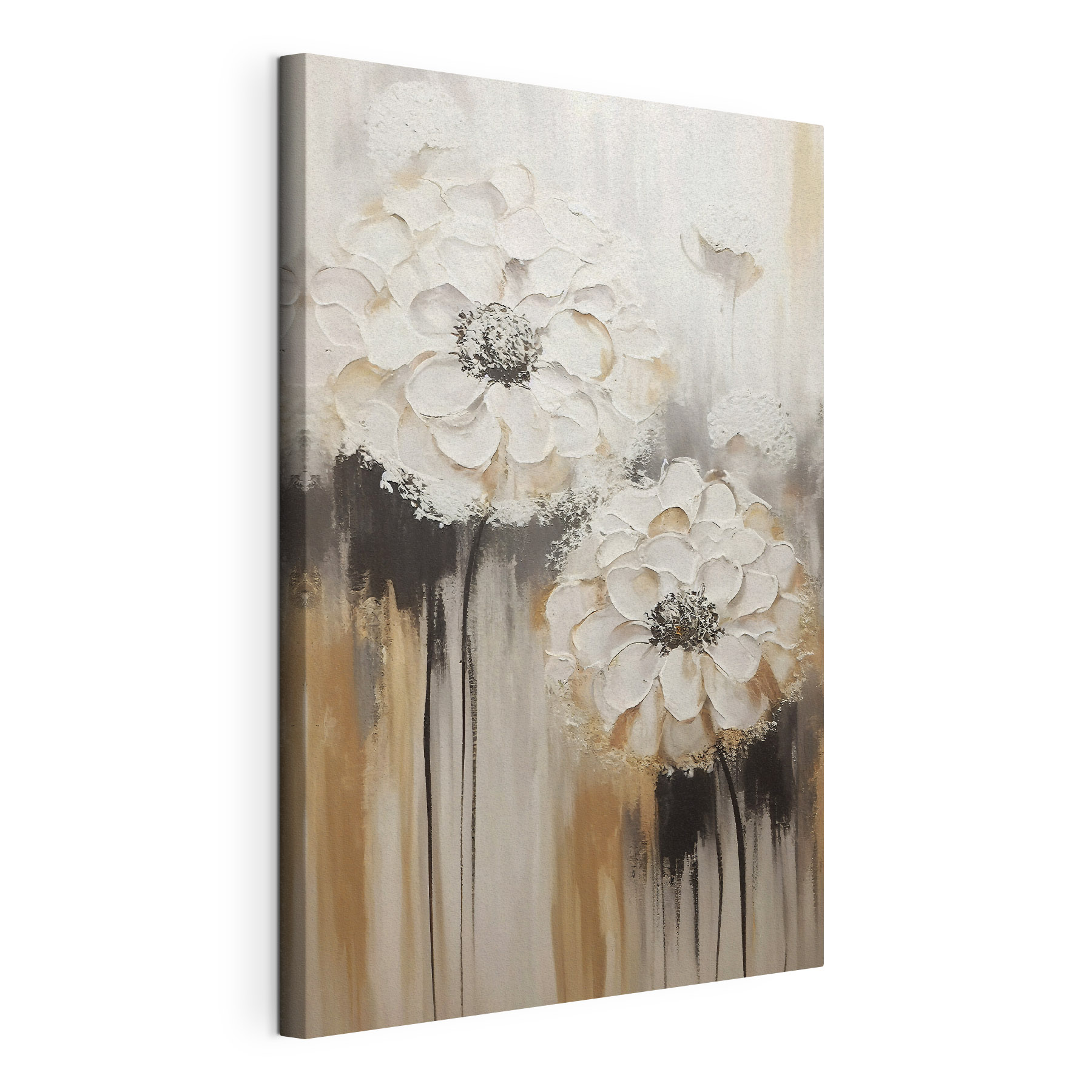 A painting of white flowers A painting of white flowers