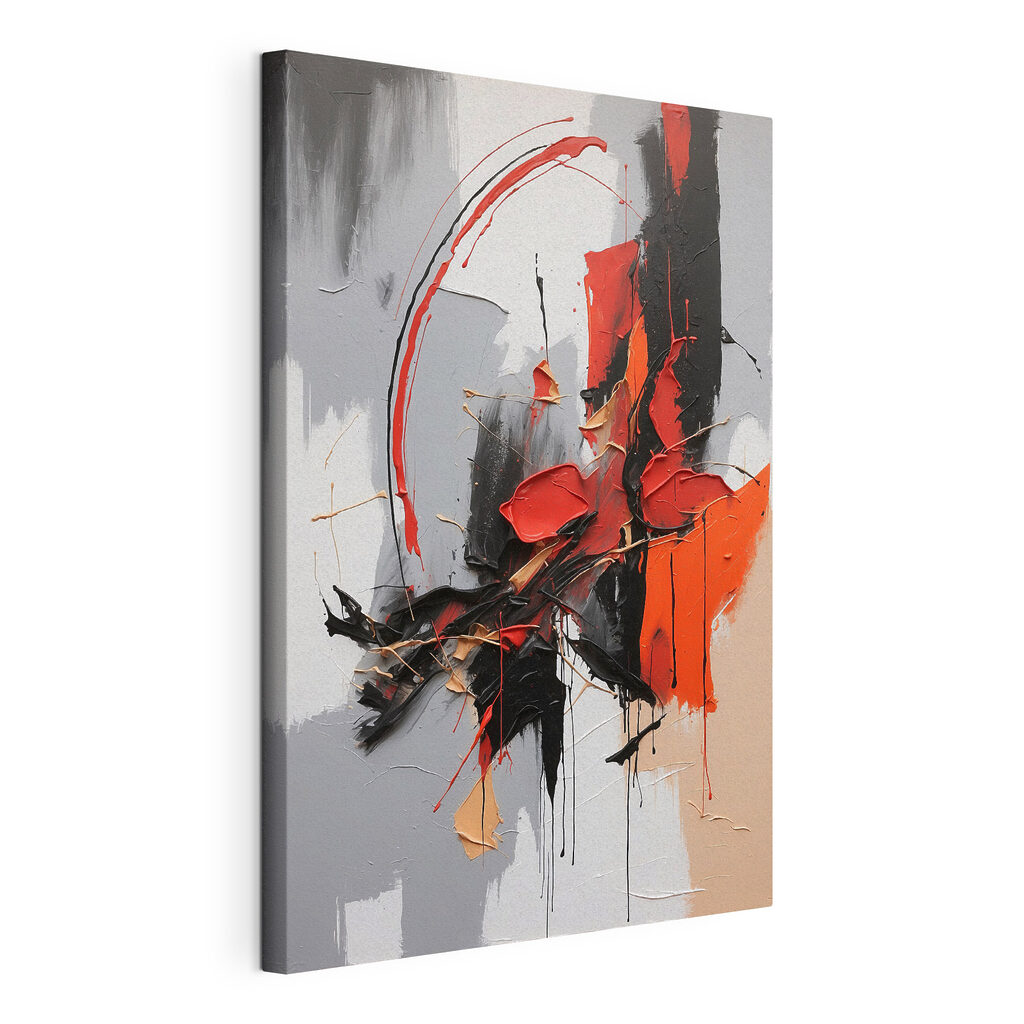 A painting of a person with different colors