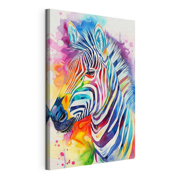 Farebná zebra s farbami dúhy Obraz Farebná zebra s farbami dúhy