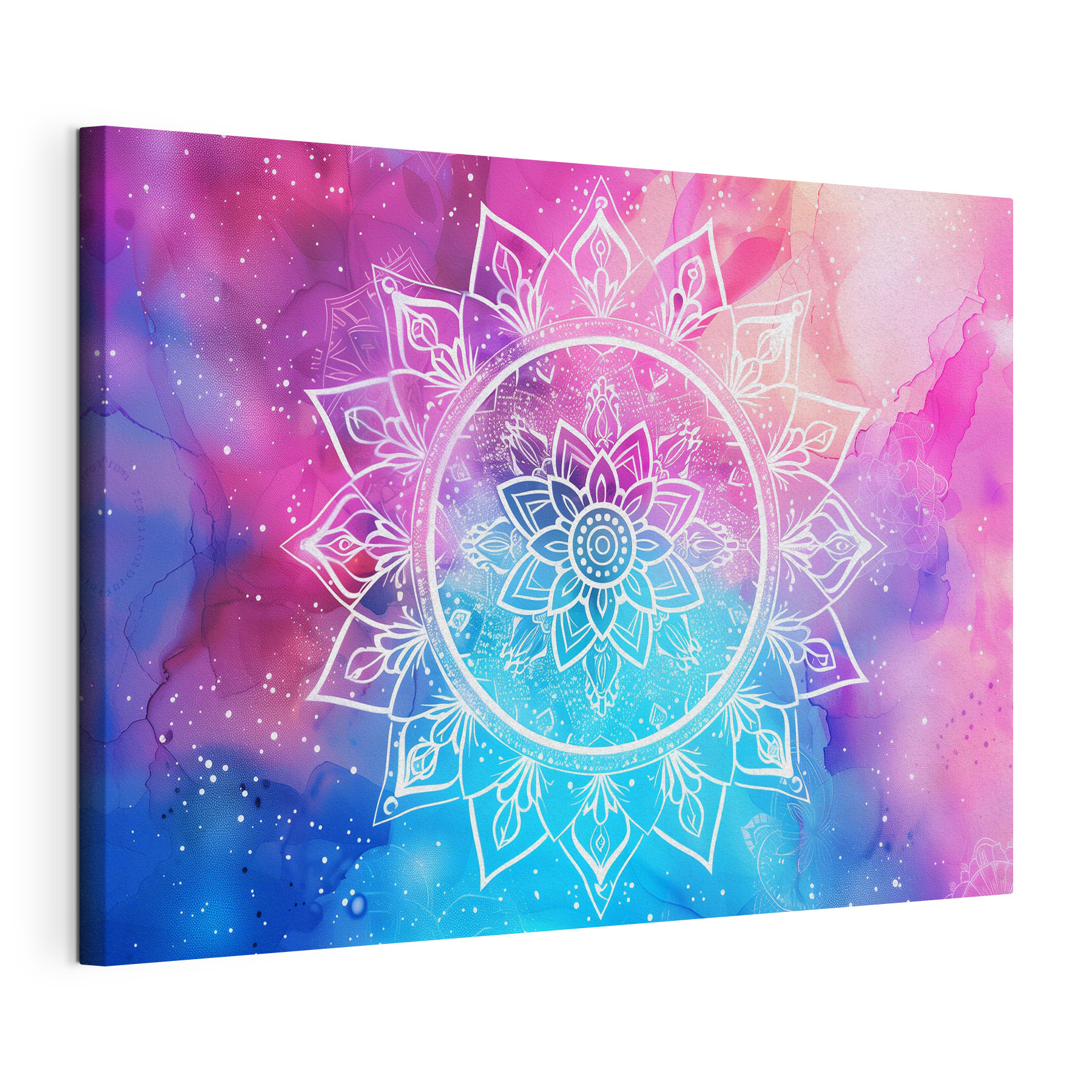 A white mandala on a colorful background A white mandala on a colorful background