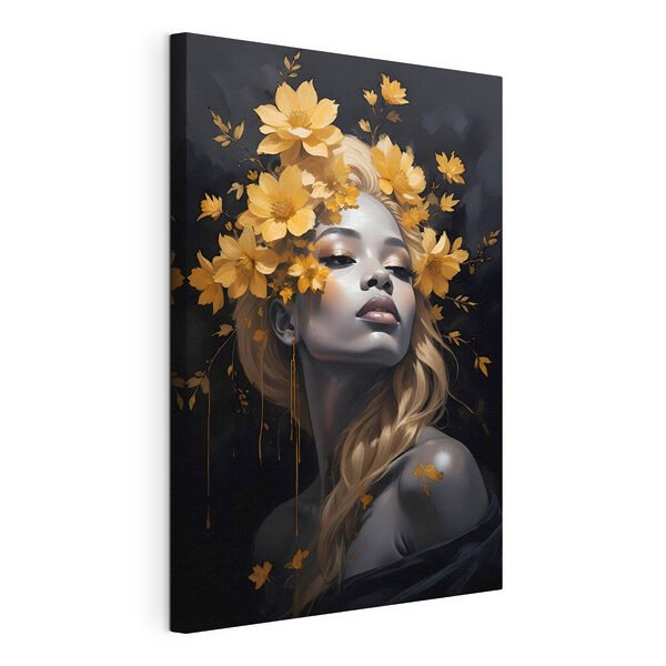 A woman with flowers in her hair A woman with flowers in her hair