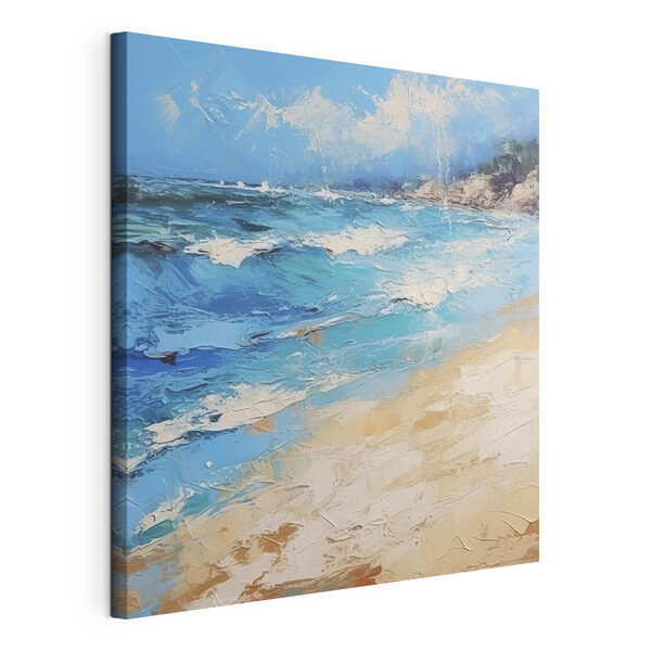 A painting of a beach A painting of a beach