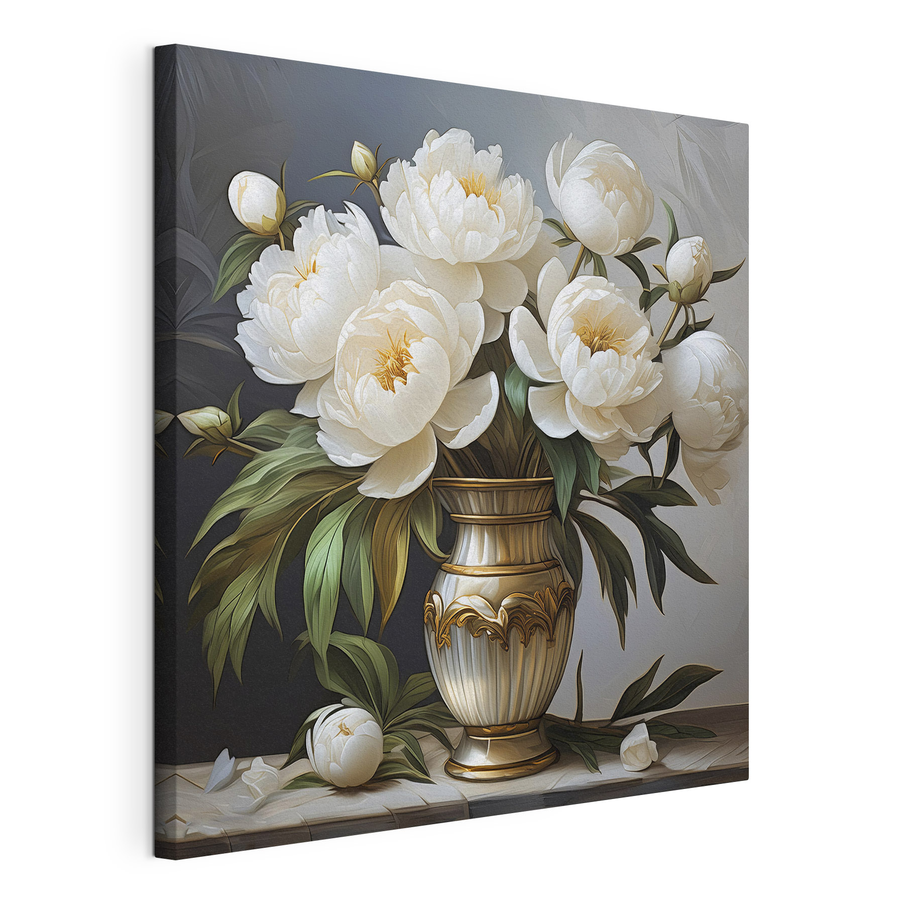 Painting of flowers in a vase