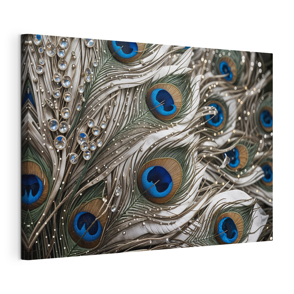 Close up of a peacock feather