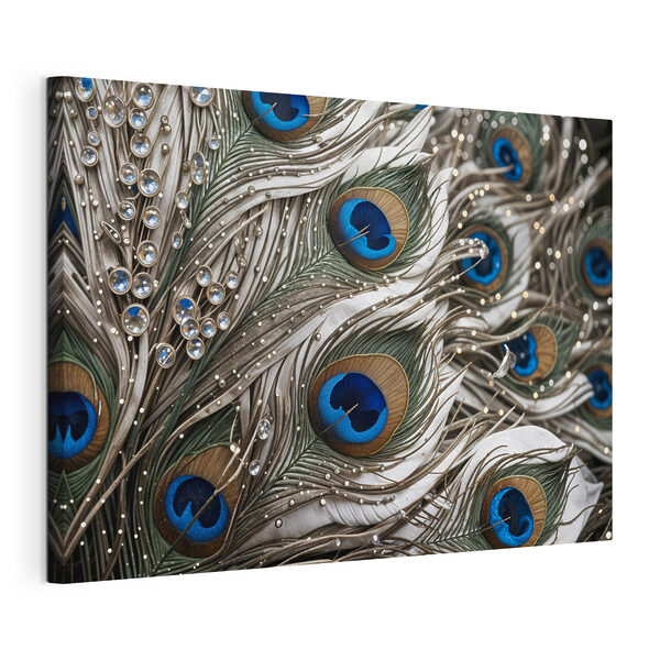 Close up of a peacock feather