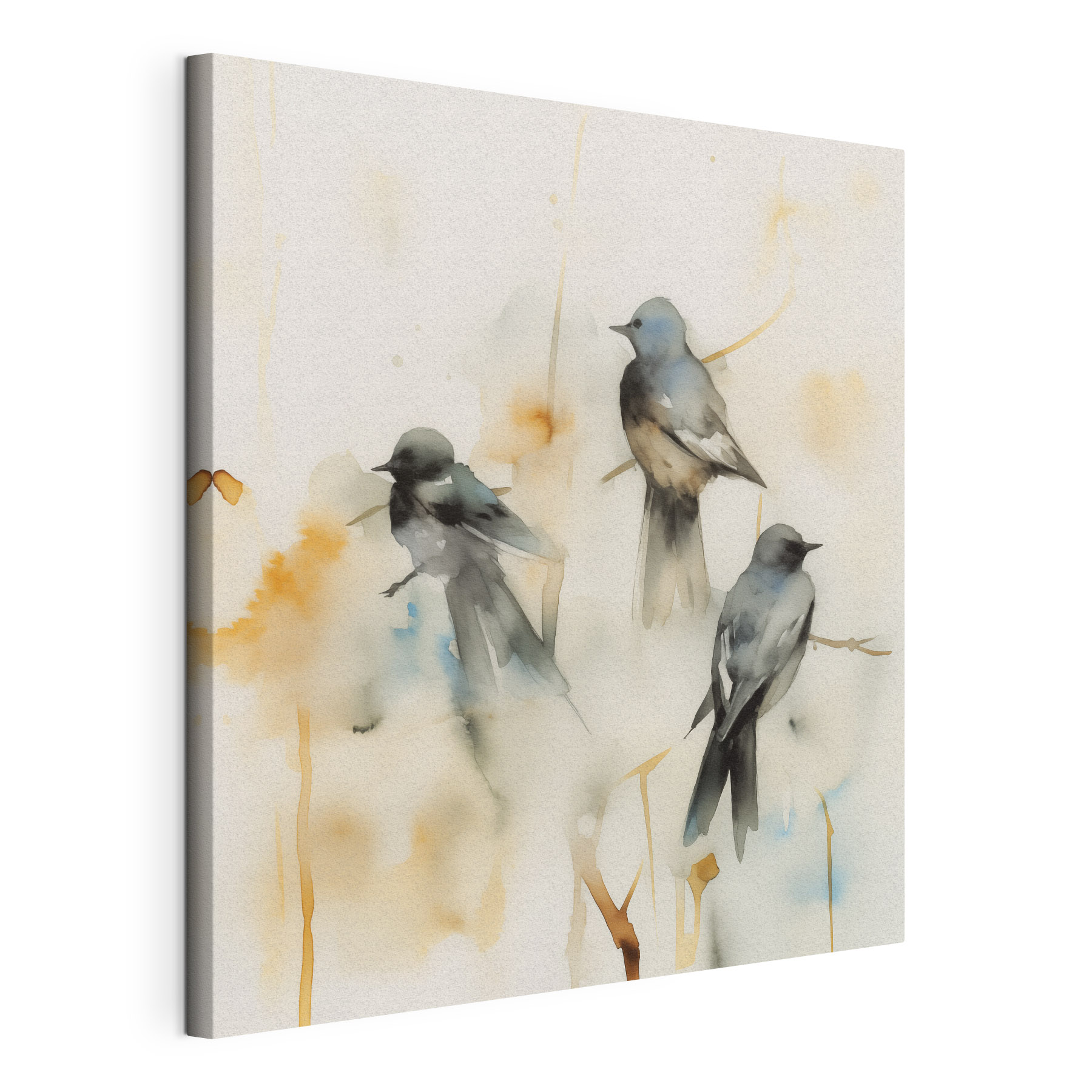 Group of birds on a branch