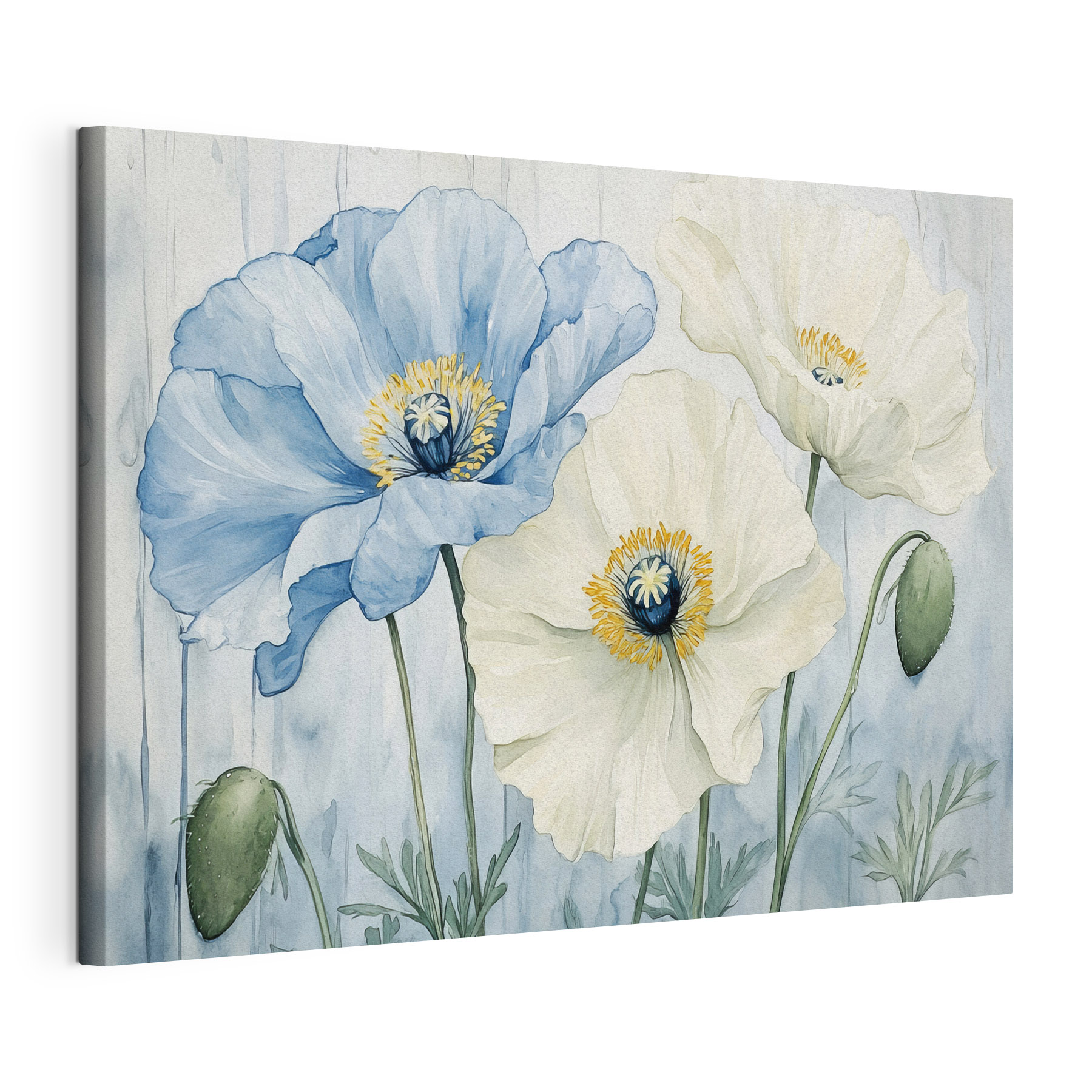 Painting of flowers on a blue background Painting of flowers on a blue background