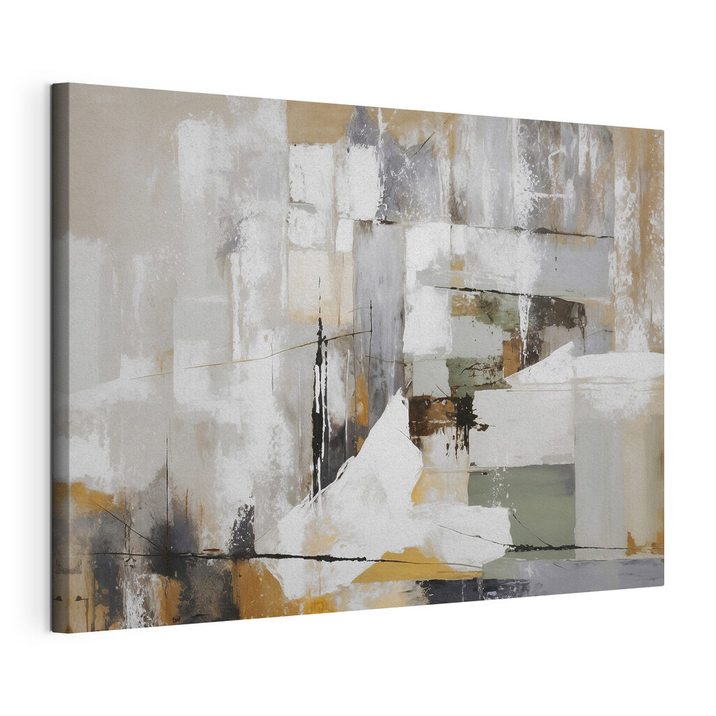 Painting of a white and brown wall