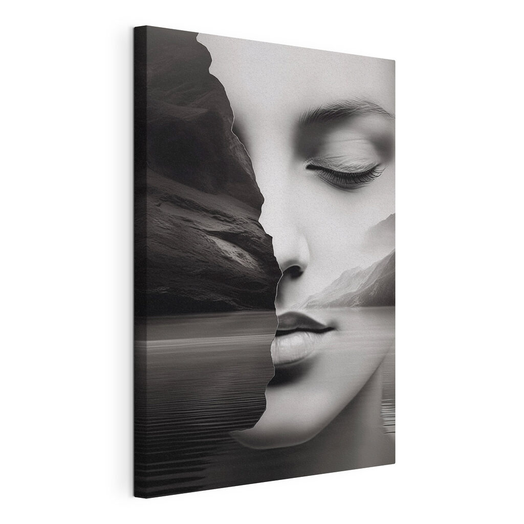 Woman's face and half of a face Woman's face and half of a face