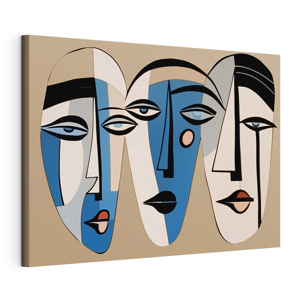 Group of faces painted on a wall