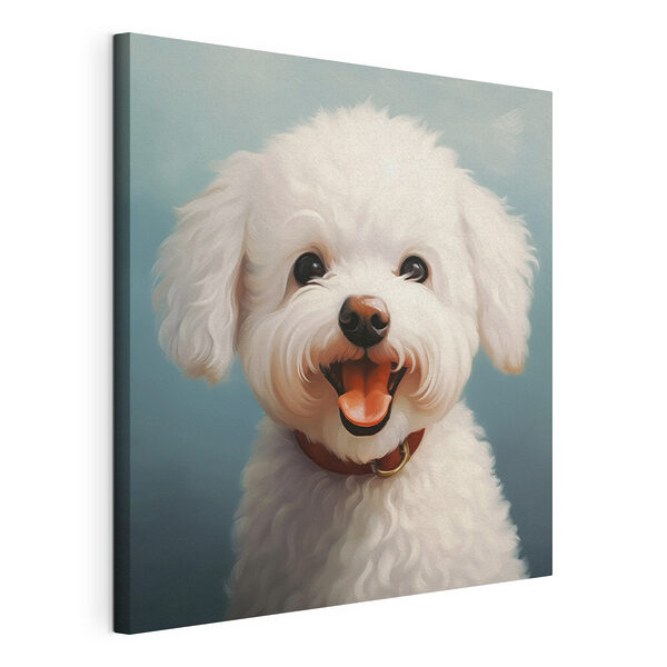 White dog with its mouth open