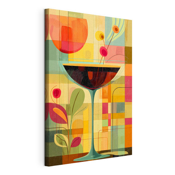 Farebné umenie pohára na martini Obraz Farebné umenie pohára na martini