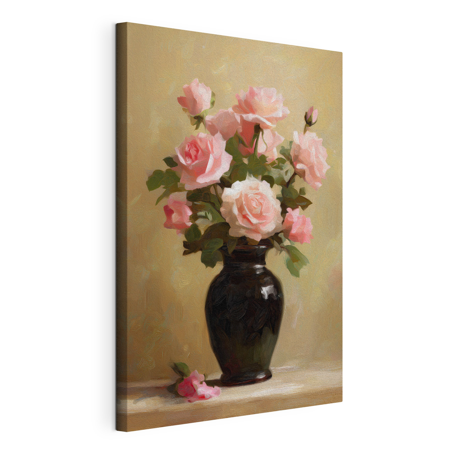Vase with pink flowers