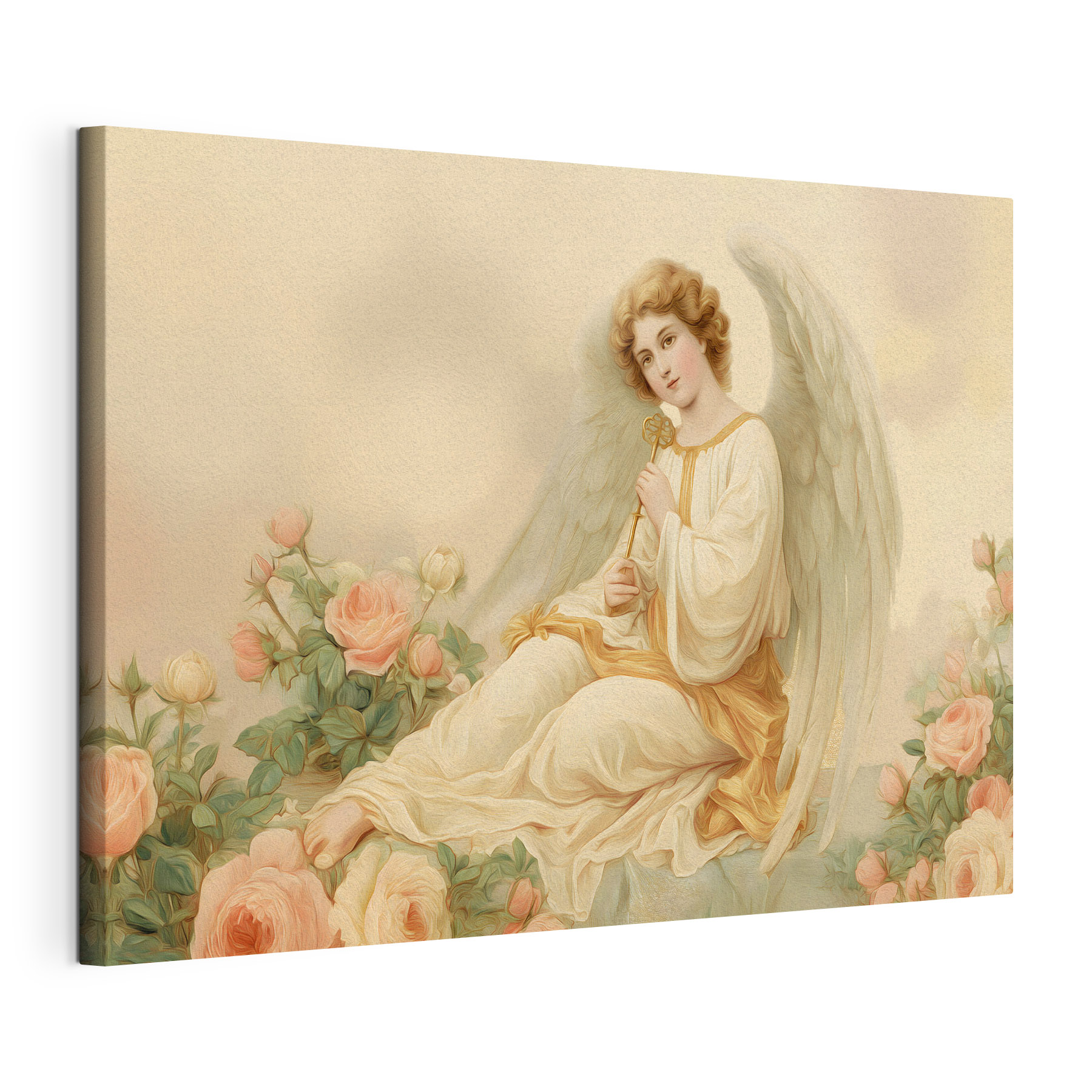 Painting of a woman holding a key