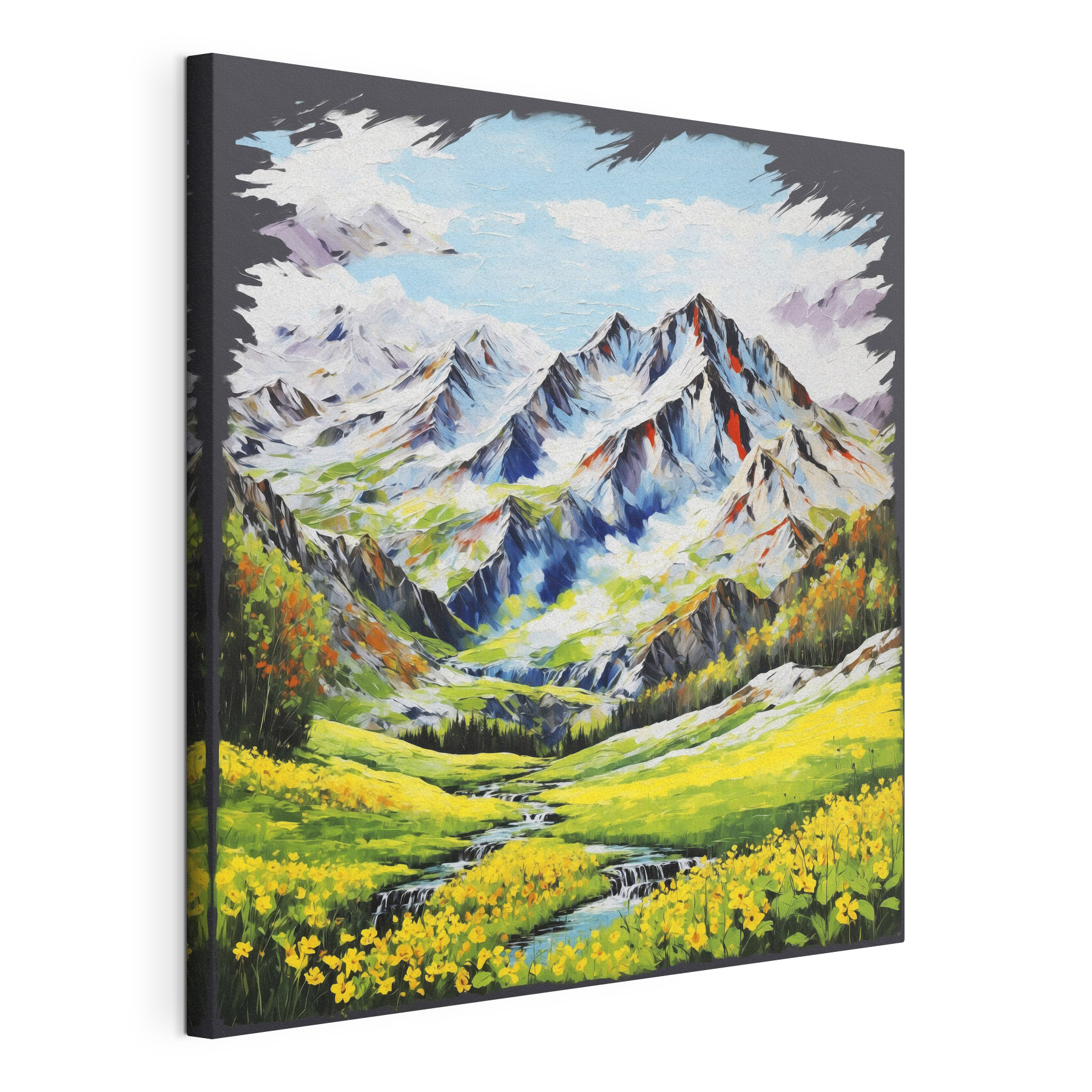 Painting of a mountain range Painting of a mountain range