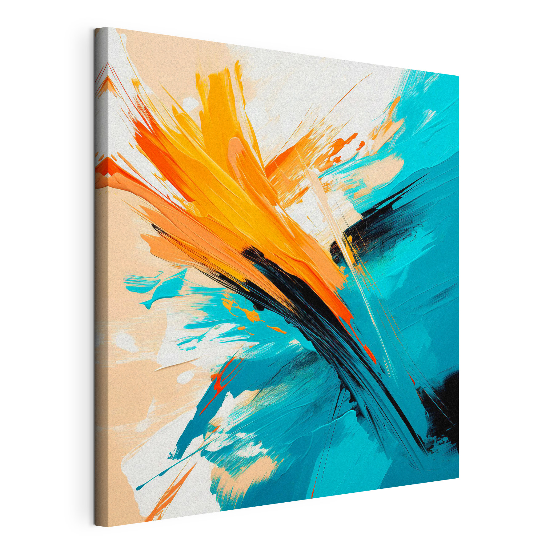 Painting of blue and orange paint