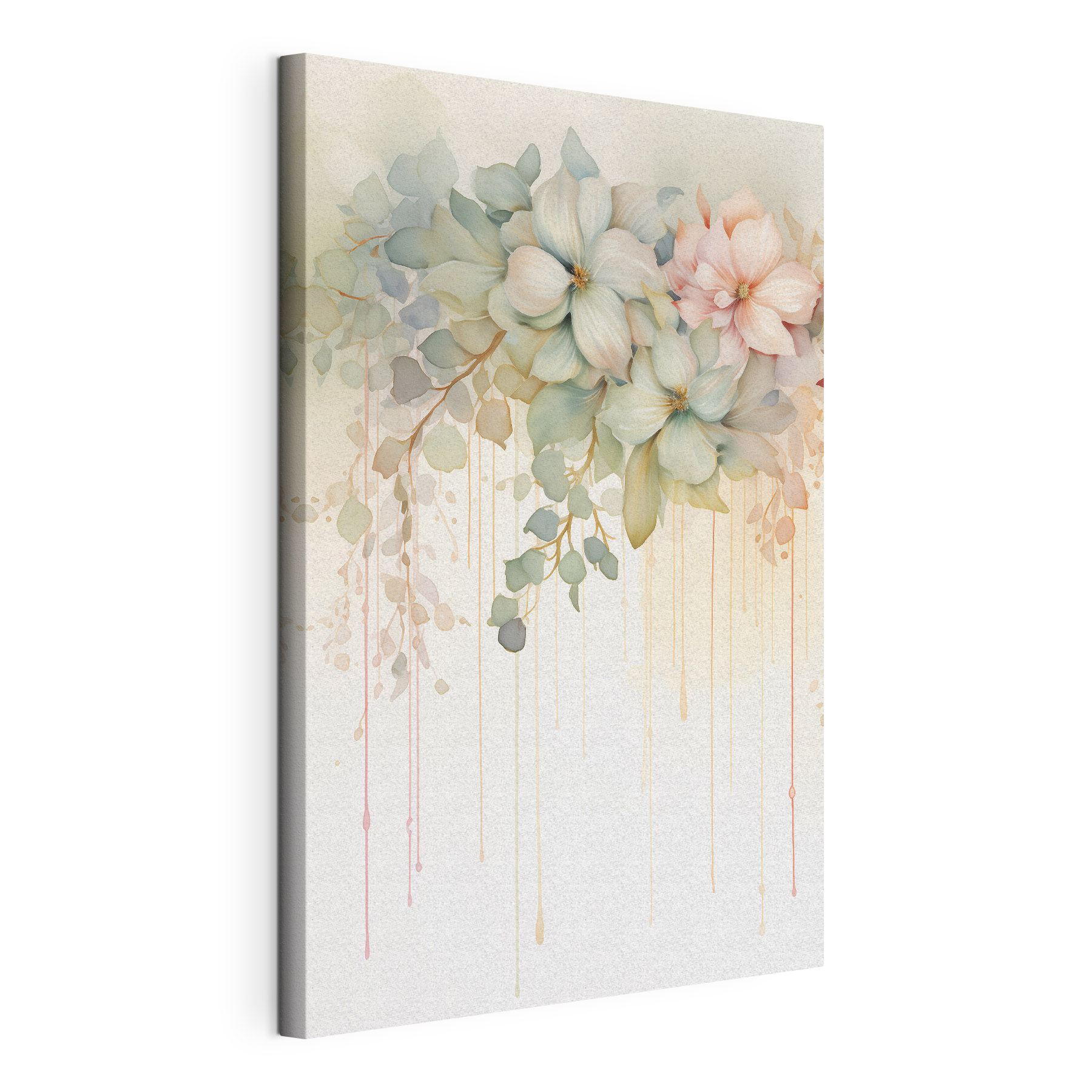 Painting of flowers on a white background Painting of flowers on a white background