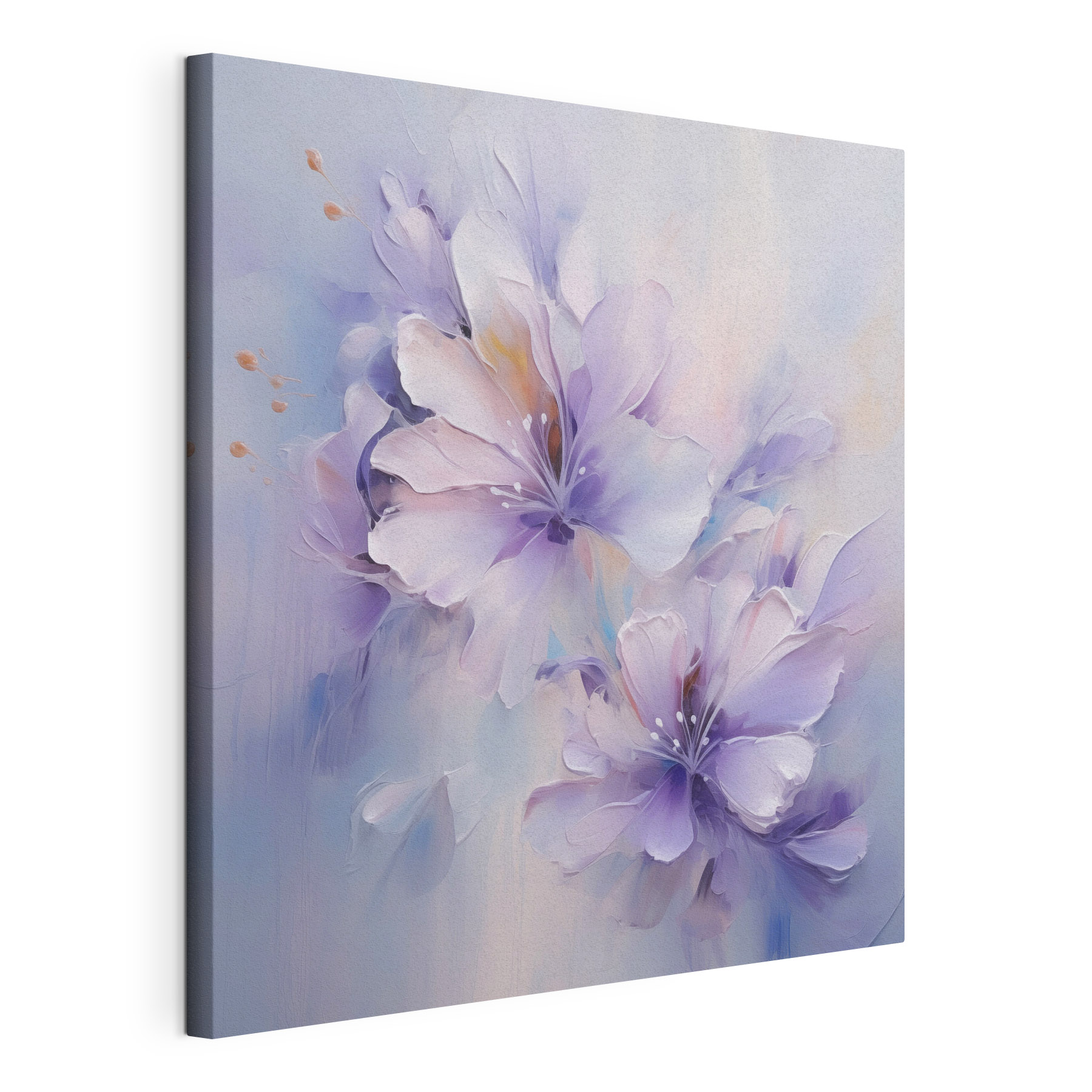 Painting of flowers on a white surface