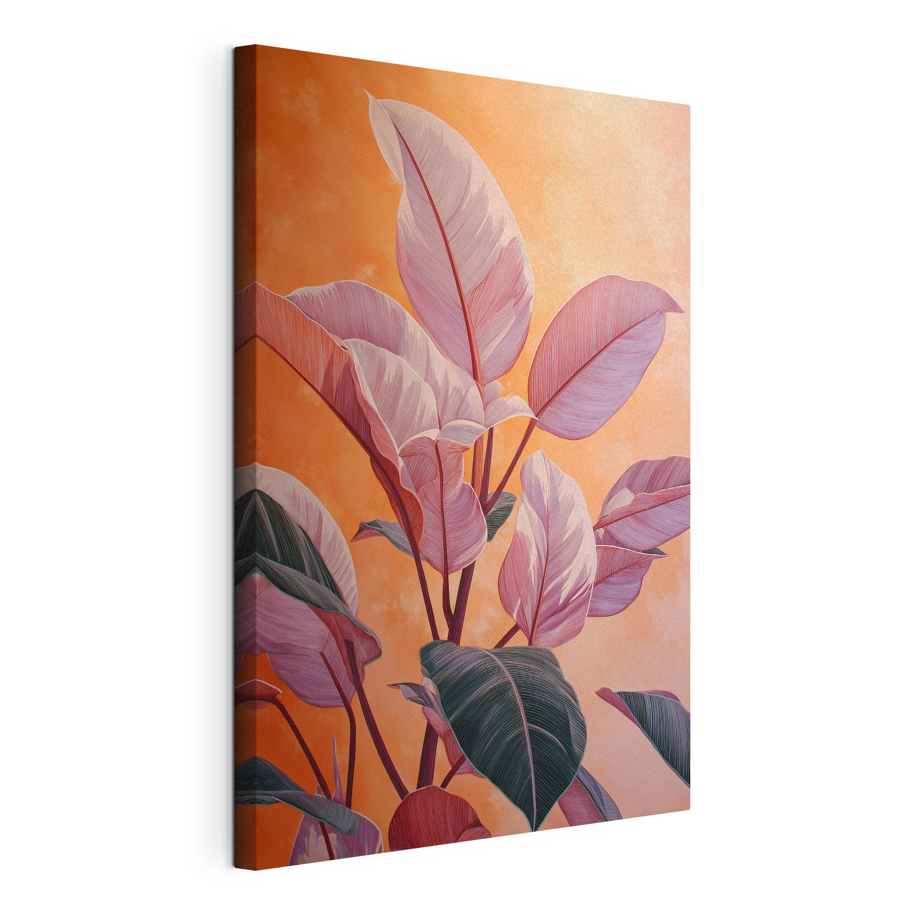 - Delicate leaves against warm backdrop