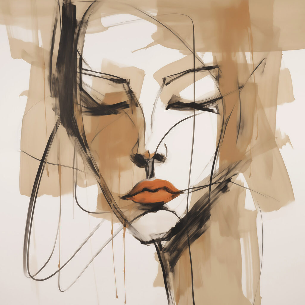 Painting of a woman's face