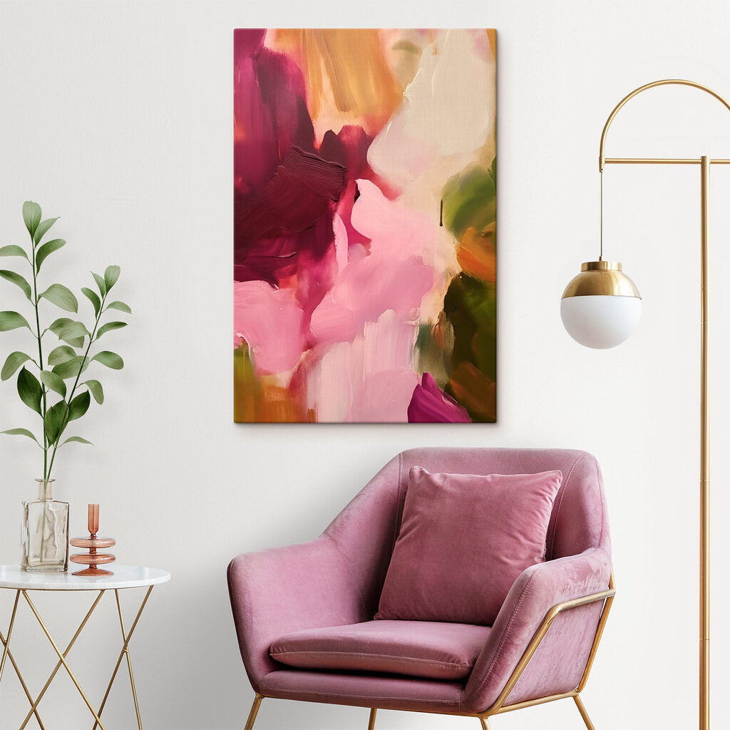 Painting of pink and green colors Painting of pink and green colors