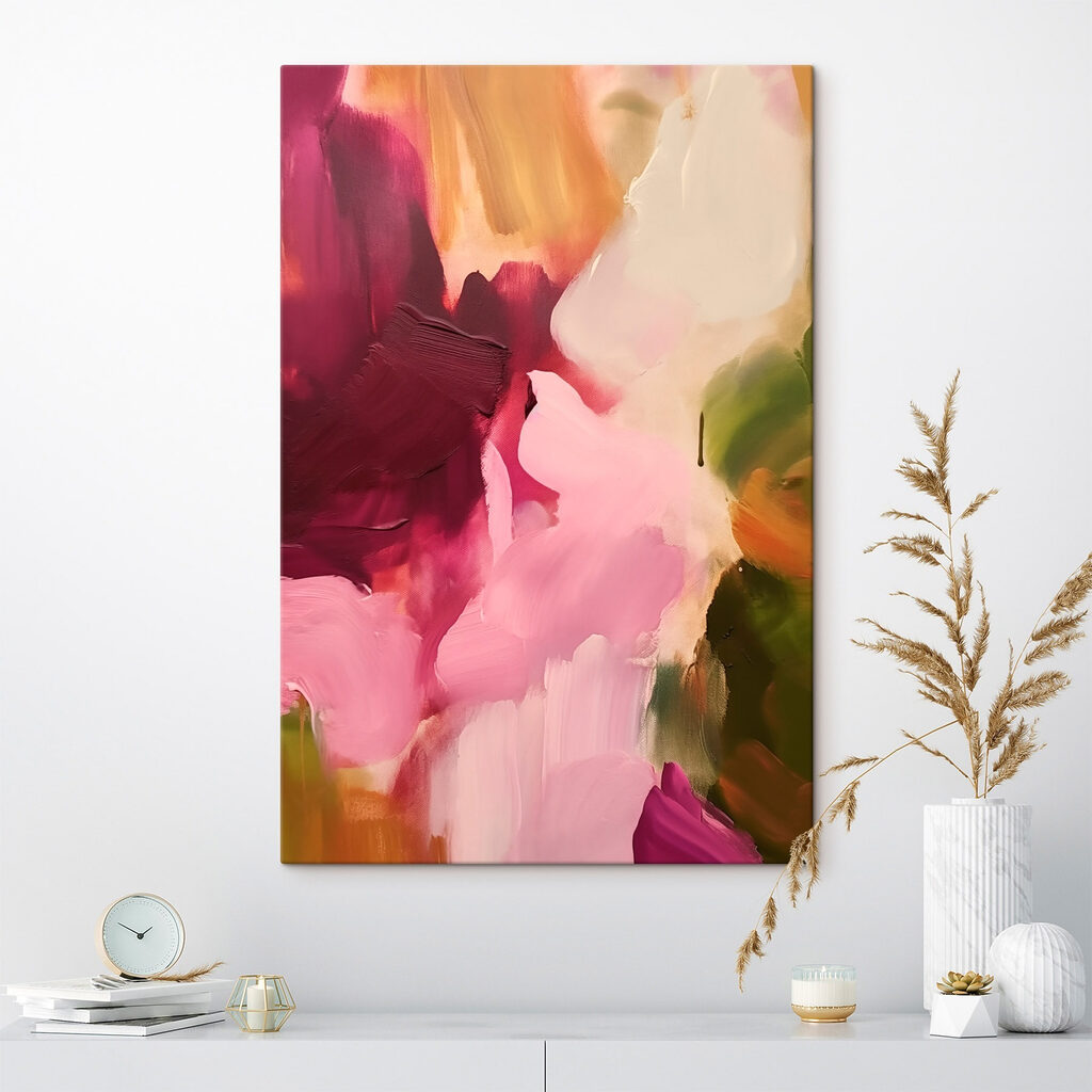 Painting of pink and green colors Painting of pink and green colors