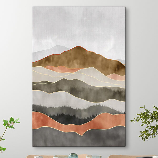Painting of hills with trees Painting of hills with trees
