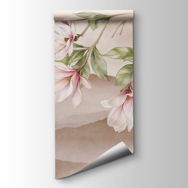 Painting of flowers on a branch
