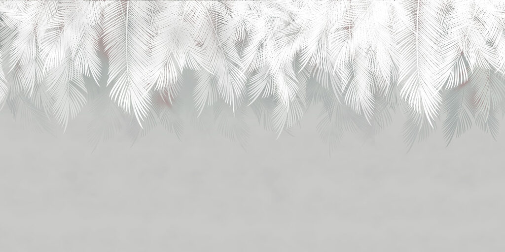 White feathered pattern on a gray background