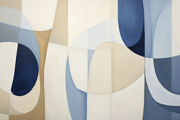 Blue and white art piece