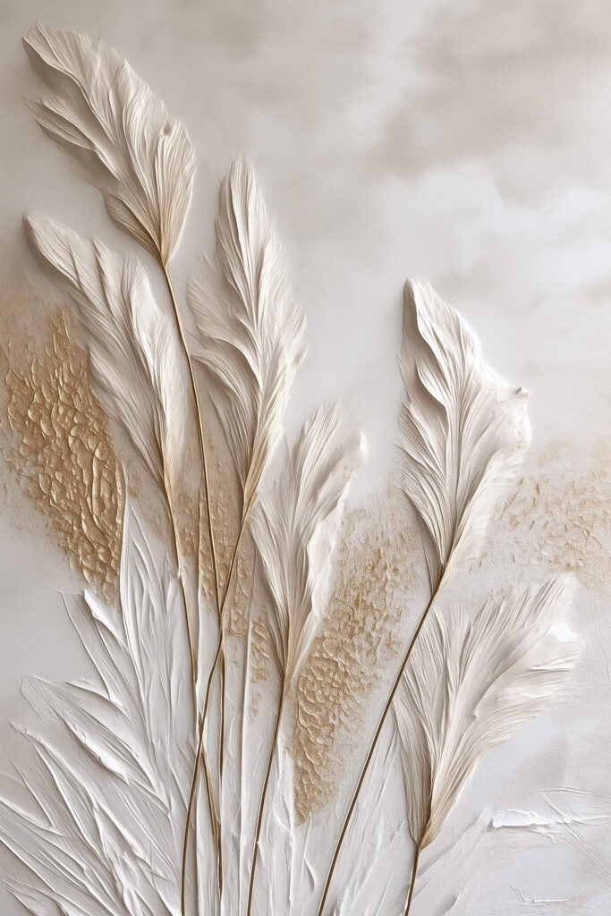 White feather on a white surface
