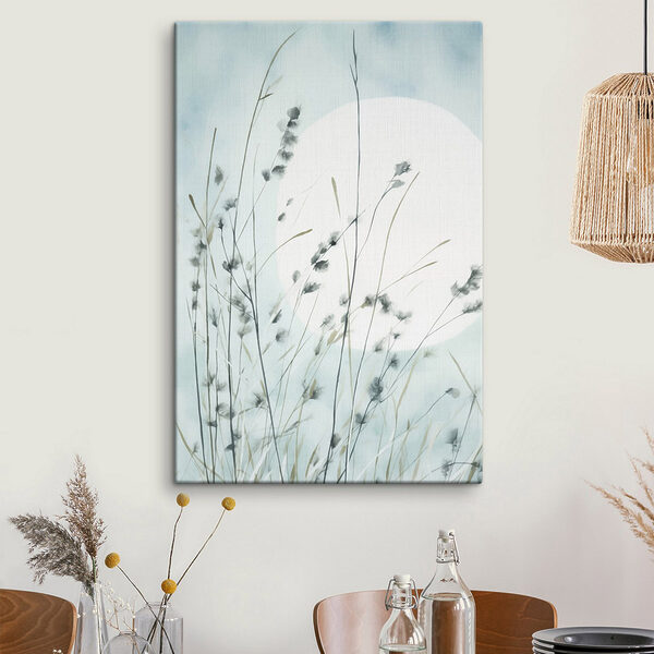 Gentle grass silhouette against the moon