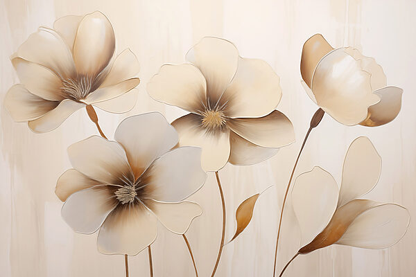 Painting of flowers on a wall