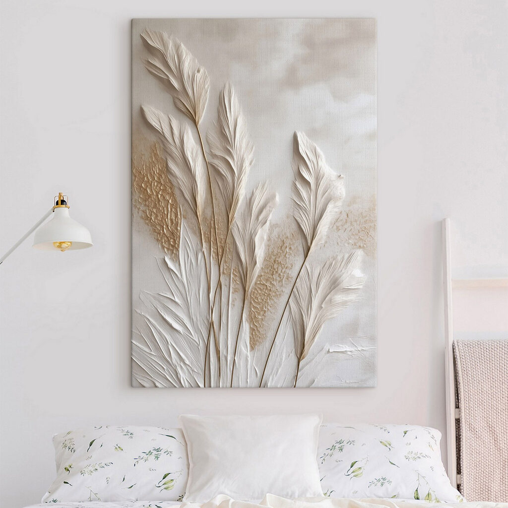 White feather on a white surface
