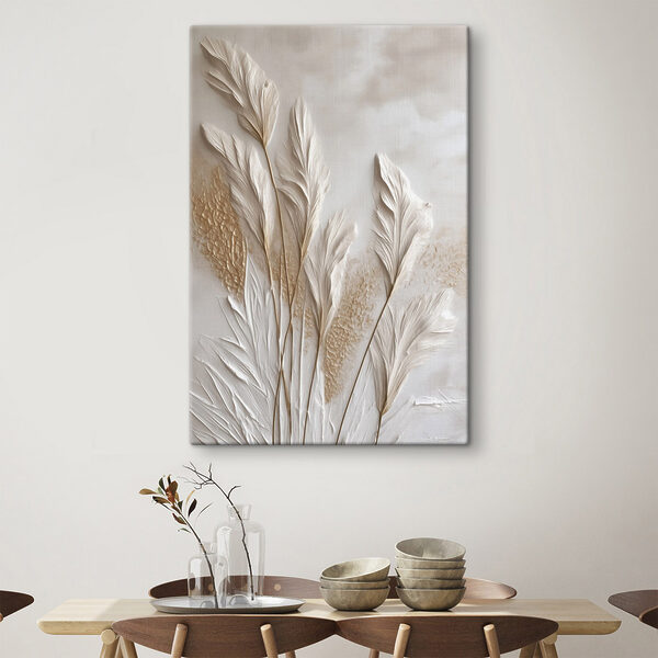 White feather on a white surface