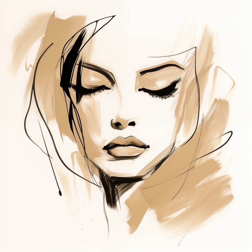Drawing of a woman's face Drawing of a woman's face