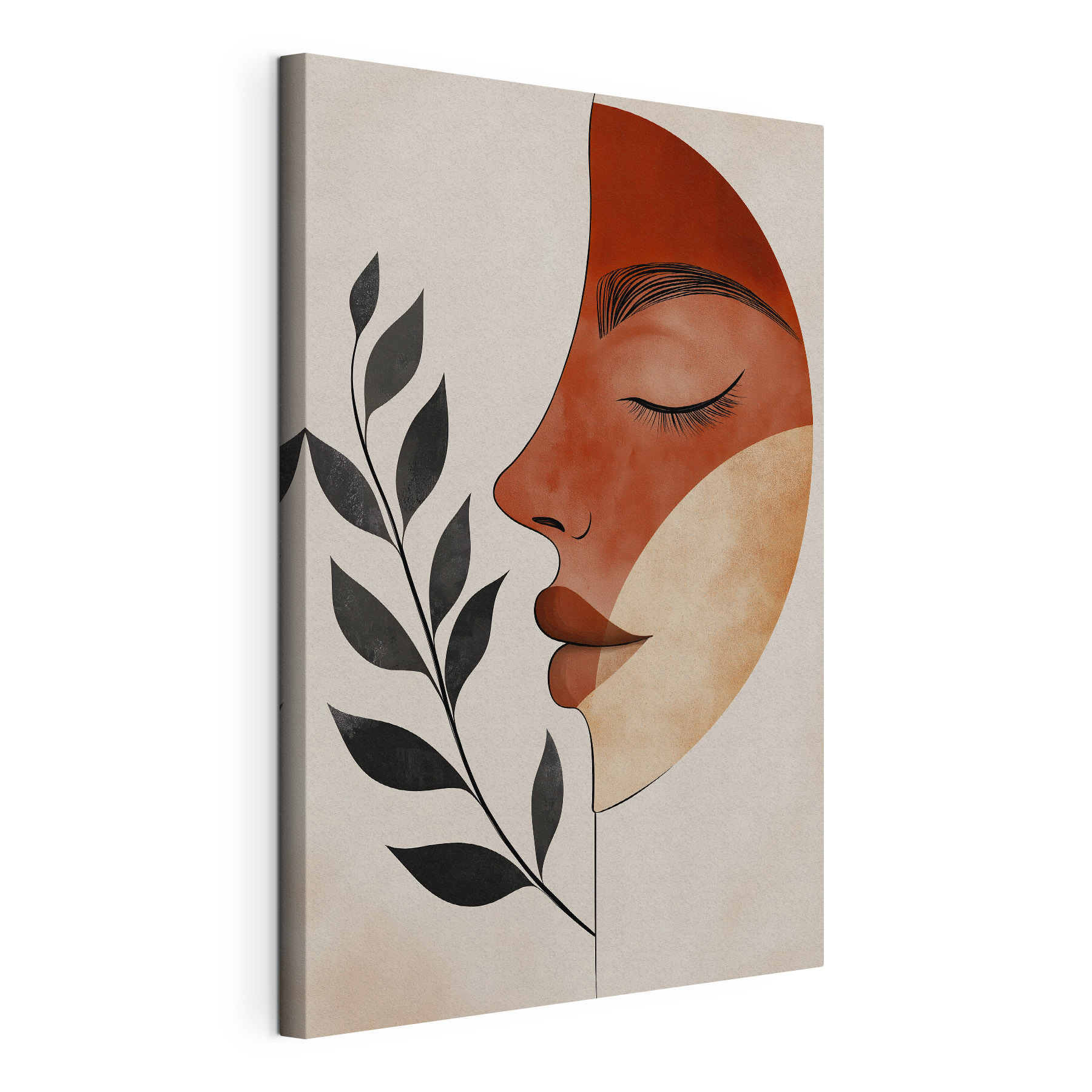 Face and leaf drawing