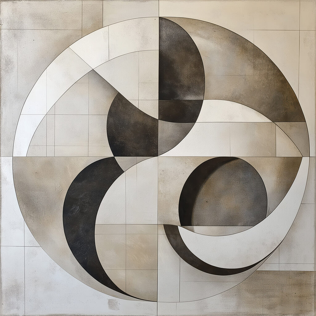 Black and white circular design Black and white circular design