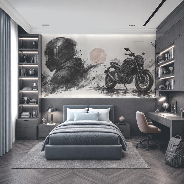 Motocykel s čiernou maskou