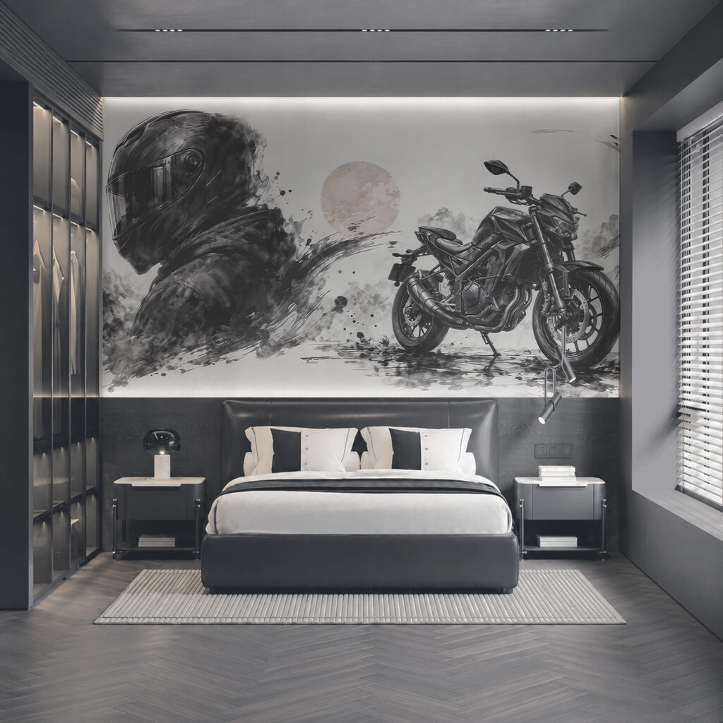 Motocykel s čiernou maskou