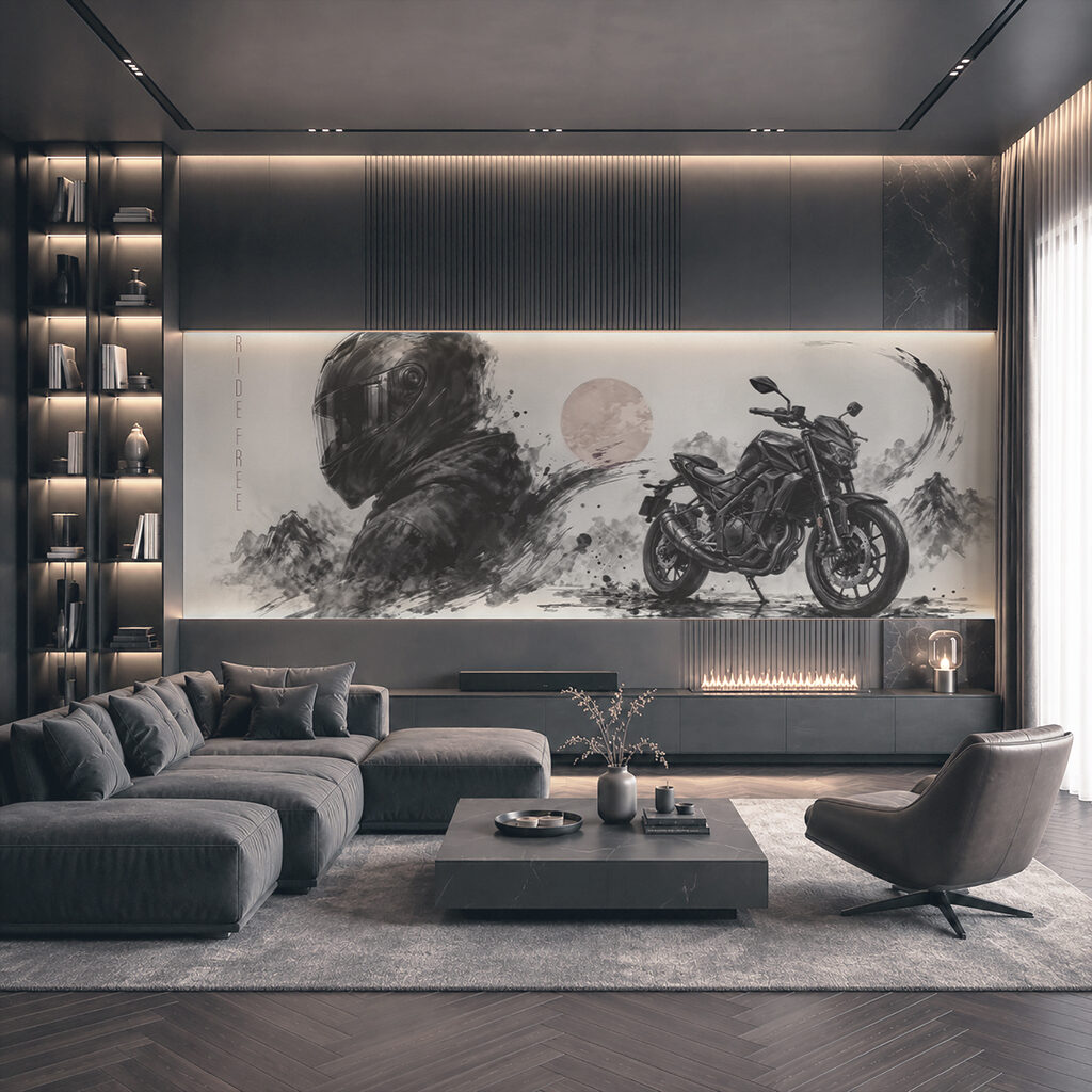 Motocykel s čiernou maskou