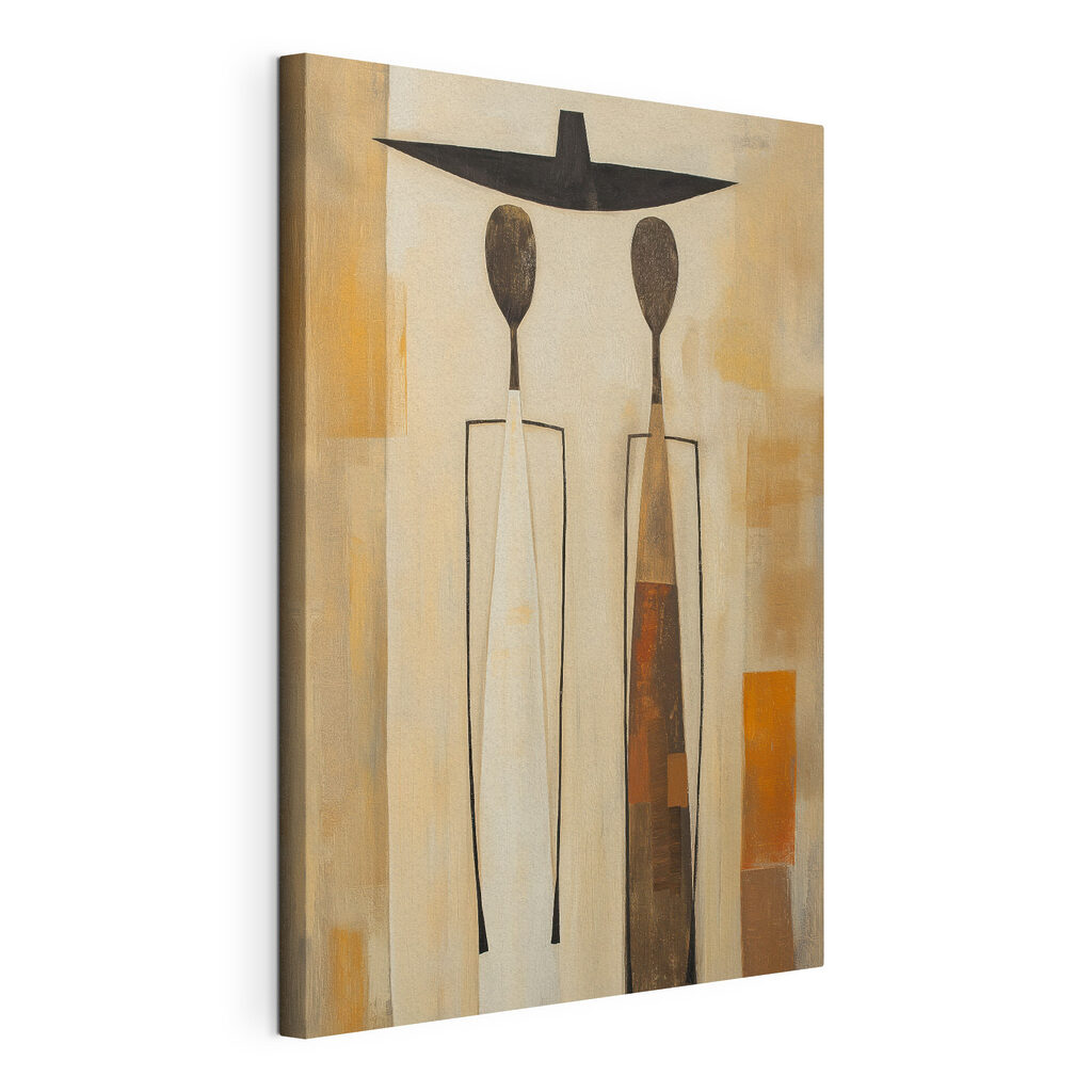 Painting of two vases with spoons Painting of two vases with spoons