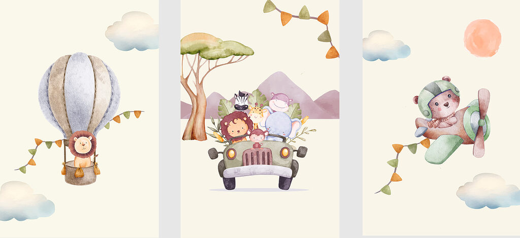 Group of animals on a car Group of animals on a car