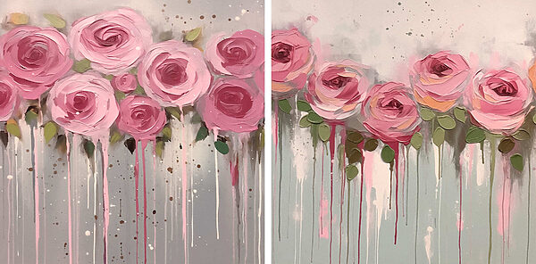 Painting of pink flowers