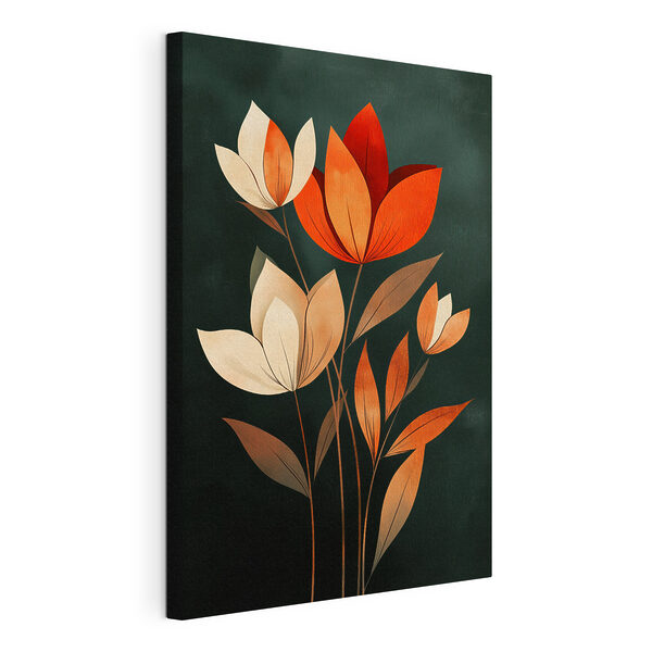 Painting of flowers with leaves Painting of flowers with leaves