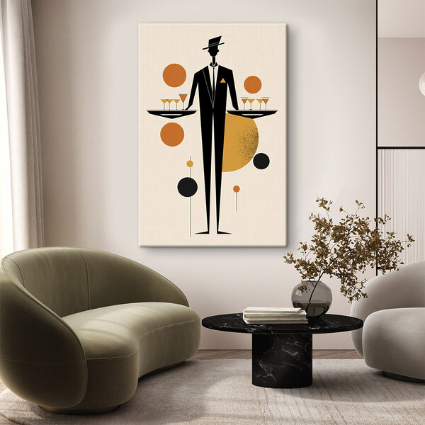 Man in a tuxedo holding a tray of drinks Man in a tuxedo holding a tray of drinks