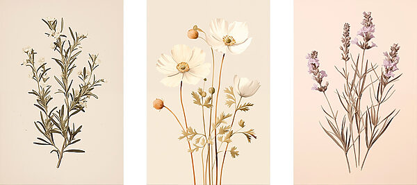 Painting of white flowers Painting of white flowers