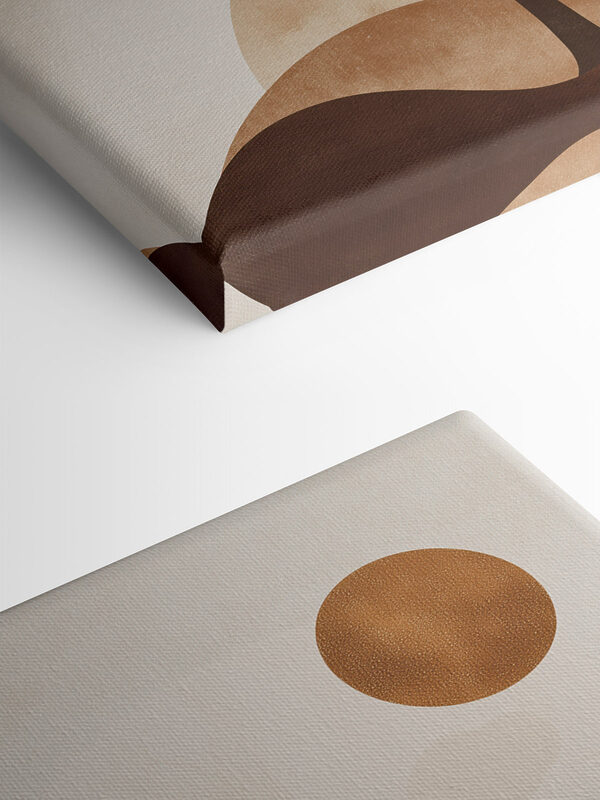 Tree with brown circles and a white background
